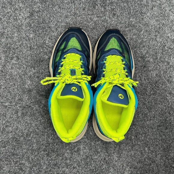 Merrell Moab Speed Mid Shoe Big Kid Size 4 Navy Hi Viz Waterproof Outdoor Hiking - Picture 9 of 13